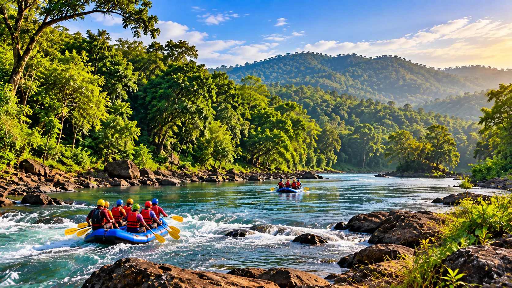 Forest and river landscape in Dandeli