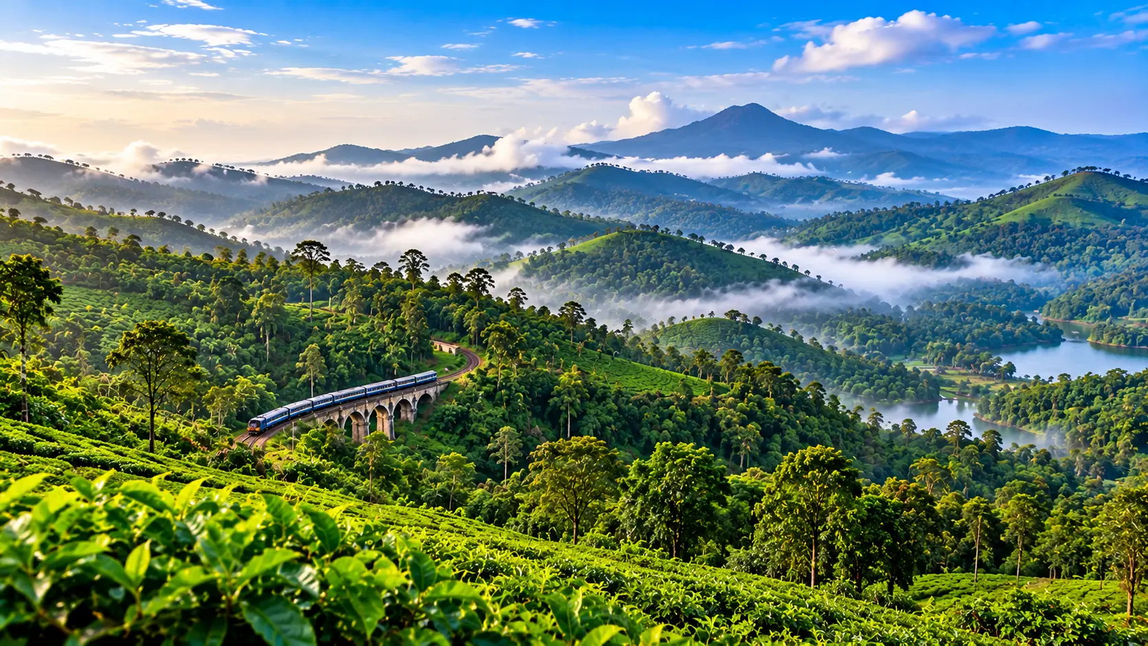 Green Western Ghats hills near Sakleshpur